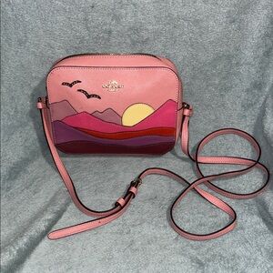 Coach Sunset Pink and Purple Crossbody Bag